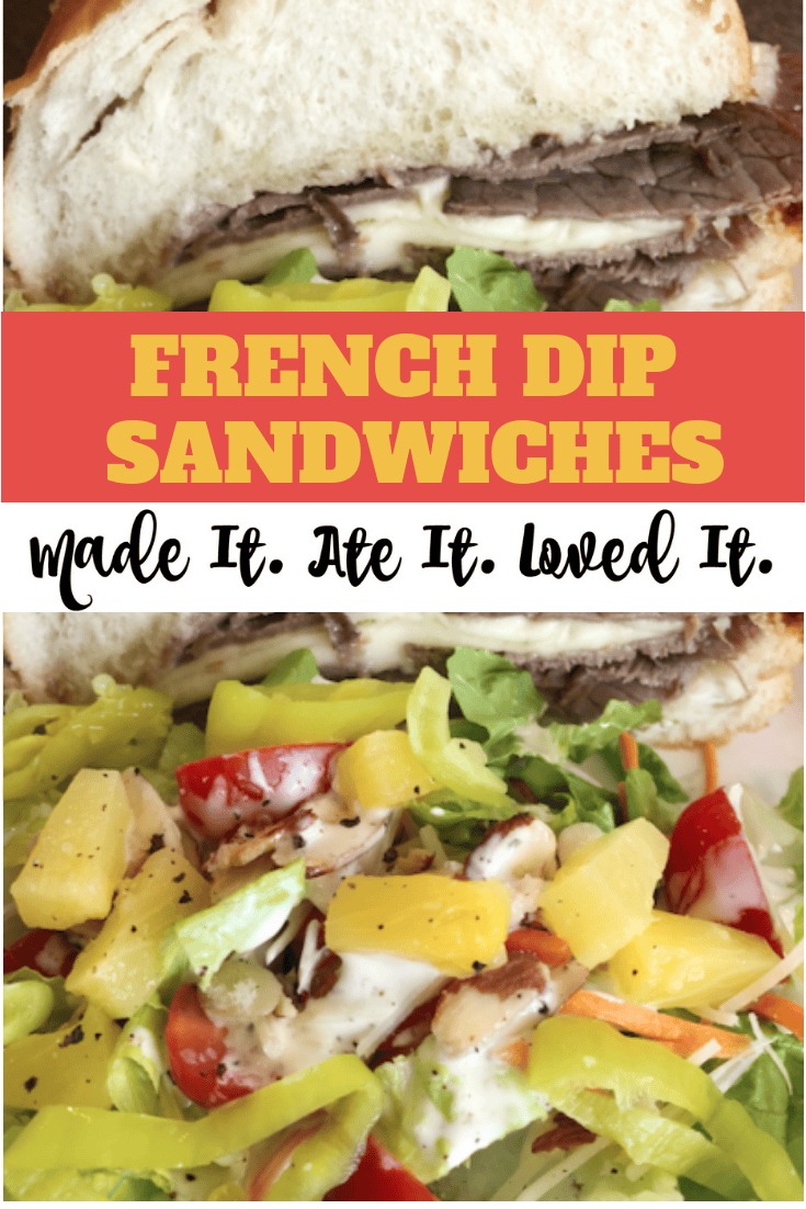 These French Dip sandwiches are a regular in our meal rotation. The reason is that I can throw together these delicious sandwiches quicker than I can make a box of mac & cheese and they are healthier for my kids. #madeitateitlovedit #delicioussandwiches #kidfriendly